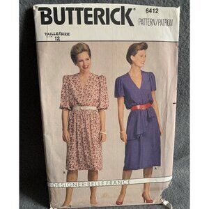 Butterick Misses Dress Sewing Pattern Size 12 6412 - Uncut